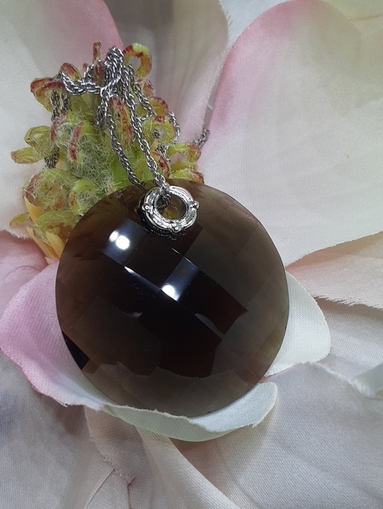 Jewelry - 925 Genuine Smoky Quartz Pendant With Chain.